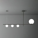 GobekUsa Minimalist Cream Glass Globe Island Pendant Light for Dining Room