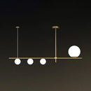 GobekUsa Minimalist Cream Glass Globe Island Pendant Light for Dining Room