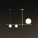GobekUsa Minimalist Cream Glass Globe Island Pendant Light for Dining Room