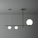 GobekUsa Minimalist Cream Glass Globe Island Pendant Light for Dining Room