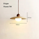 GobekUsa Cream Japanese Style Wood Pendant Chandelier for Bedroom and Dining Room