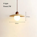 GobekUsa Cream Japanese Style Wood Pendant Chandelier for Bedroom and Dining Room