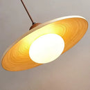 GobekUsa Cream Japanese Style Wood Pendant Chandelier for Bedroom and Dining Room