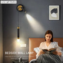 GobekUsa Minimalist Creative Luxury  Bedroom bedside wall lamp with spotlight