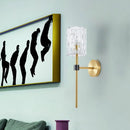 GobekUsa Minimalist Crystal Cylindrical Wall Sconce - 1/2 Lights Brass Fixture for Living Room