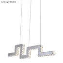 GobekUsa Minimalist Crystal-Encrusted LED Island Lamp Pendant - Stainless Steel