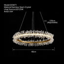 GobekUsa Crystal Gold/Black Ring LED Chandelier: Minimalist Luxury Hanging Ceiling Light Fixtures