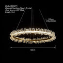 GobekUsa Crystal Gold/Black Ring LED Chandelier: Minimalist Luxury Hanging Ceiling Light Fixtures