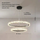 GobekUsa Crystal Gold/Black Ring LED Chandelier: Minimalist Luxury Hanging Ceiling Light Fixtures
