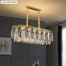 GobekUsa Minimalist Crystal Leaf Pendant Light - Elegant Chandelier for Bedroom