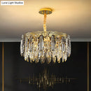 GobekUsa Minimalist Crystal Leaf Pendant Light - Elegant Chandelier for Bedroom
