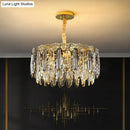 GobekUsa Minimalist Crystal Leaf Pendant Light - Elegant Chandelier for Bedroom