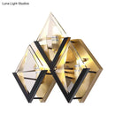 GobekUsa Minimalist Crystal LED Wall Sconce in Gold with Rhombus Surface Design