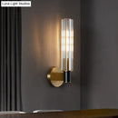 GobekUsa Minimalist Crystal Prism Tubular Wall Light Sconce - Brass Finish for Bedroom