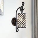 GobekUsa Minimalist Crystal Square/Rhombus Sconce: Black 1-Light Shade Wall Lighting Fixture