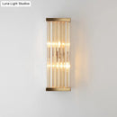 GobekUsa Minimalist Crystal Wall Sconce with 2 Bulbs for Living Room Lighting