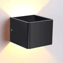 GobekUsa Minimalist Cube Shade Sconce Light - Aluminum LED Wall Mounted Light with Warm/White Lighting for Living Room - Black/White