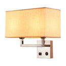 GobekUsa Minimalist Cuboidal Fabric Wall Light Fixture - Beige/White, 2 Lights - Ideal for Living Room