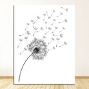 Minimalist dandelion canvas art set with gold frames for living room by Decorbites