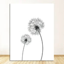 Minimalist dandelion canvas art set with gold frames for living room by Decorbites