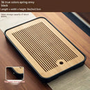 GobekUsa Bamboo Tea Tray: Simple Kung Fu Tea Set, Dual Wet/Dry Use, Efficient Storage