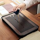 GobekUsa Bamboo Tea Tray: Simple Kung Fu Tea Set, Dual Wet/Dry Use, Efficient Storage