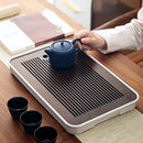 GobekUsa Bamboo Tea Tray: Simple Kung Fu Tea Set, Dual Wet/Dry Use, Efficient Storage