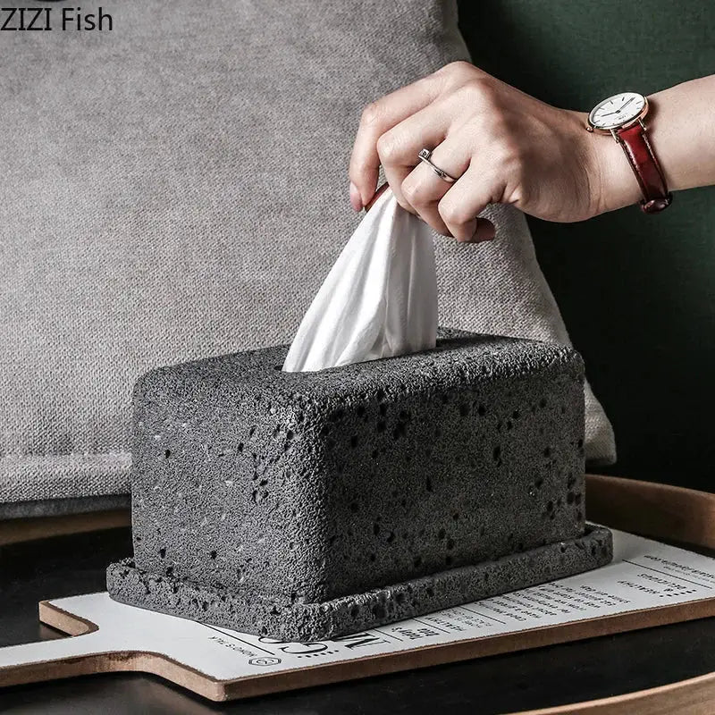 GobekUsa Cement Tissue Box Rack | Modern Kitchen & Restaurant Decor