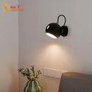 GobekUsa Cream Wind LED Wall Lamp, Rotatable Minimalist Iron Art Sconces for Bedroom & Living Room