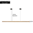 GobekUsa Dimmable Wooden Pendant Lamp: Long Strip Minimalist Hanging Indoor Lighting