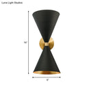 GobekUsa Minimalist Dual Cone Metal Wall Light with 2 bulbs - Black