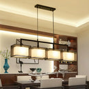 GobekUsa Minimalist Dual-Rectangle Island Light - Fabric Suspension Lighting for Restaurants