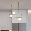 GobekUsa Minimalist Ellipse Pendant Light: Modern Glass Globe Ceiling Fixture for Living Room Island