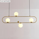 GobekUsa Minimalist Ellipse Pendant Light: Modern Glass Globe Ceiling Fixture for Living Room Island