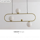 GobekUsa Minimalist Ellipse Pendant Light: Modern Glass Globe Ceiling Fixture for Living Room Island