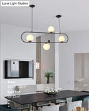 GobekUsa Minimalist Ellipse Pendant Light: Modern Glass Globe Ceiling Fixture for Living Room Island