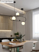 GobekUsa Minimalist Ellipse Pendant Light: Modern Glass Globe Ceiling Fixture for Living Room Island