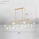 GobekUsa Minimalist Firefly Island Glass Lamp - 27-Bulb Suspended Lighting for Dining Room