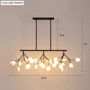 GobekUsa Minimalist Firefly Island Glass Lamp - 27-Bulb Suspended Lighting for Dining Room