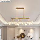 GobekUsa Minimalist Firefly Island Glass Lamp - 27-Bulb Suspended Lighting for Dining Room