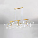 GobekUsa Minimalist Firefly Island Glass Lamp - 27-Bulb Suspended Lighting for Dining Room