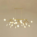 GobekUsa Minimalist Firefly Island Glass Lamp - 27-Bulb Suspended Lighting for Dining Room