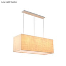 GobekUsa Minimalist 3-Light Fabric Island Fixture in Flaxen Suspension