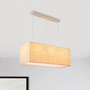 GobekUsa Minimalist 3-Light Fabric Island Fixture in Flaxen Suspension