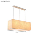 GobekUsa Minimalist 3-Light Fabric Island Fixture in Flaxen Suspension