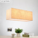GobekUsa Minimalist 3-Light Fabric Island Fixture in Flaxen Suspension