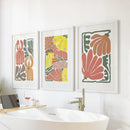 Boho Chic Botanical Decor. Set of 3 Abstract Flowers Prints by Wall Art Set