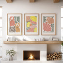 Boho Chic Botanical Decor. Set of 3 Abstract Flowers Prints by Wall Art Set