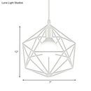 GobekUsa Geometric Metal Pendant Light - Industrial Living Room Hanging Light in Black/White - 3 Sizes Available