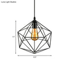 GobekUsa Geometric Metal Pendant Light - Industrial Living Room Hanging Light in Black/White - 3 Sizes Available